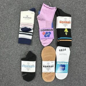 Bombas Socks Lot 6 Pairs Mixed No Show Crew Performance New